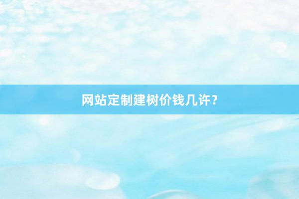 网站定制建树价钱几许？