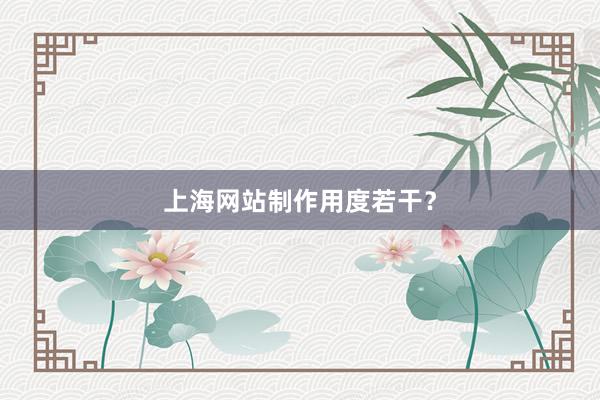上海网站制作用度若干？