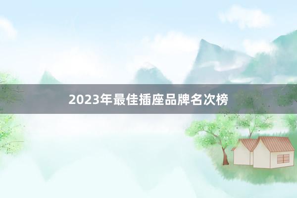 2023年最佳插座品牌名次榜