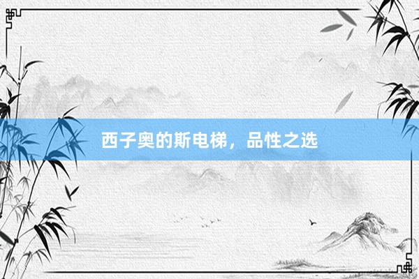 西子奥的斯电梯，品性之选
