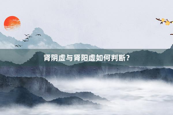 肾阴虚与肾阳虚如何判断？